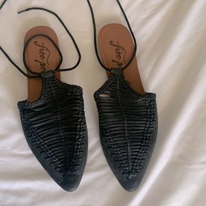 Free People Black Woven Flats